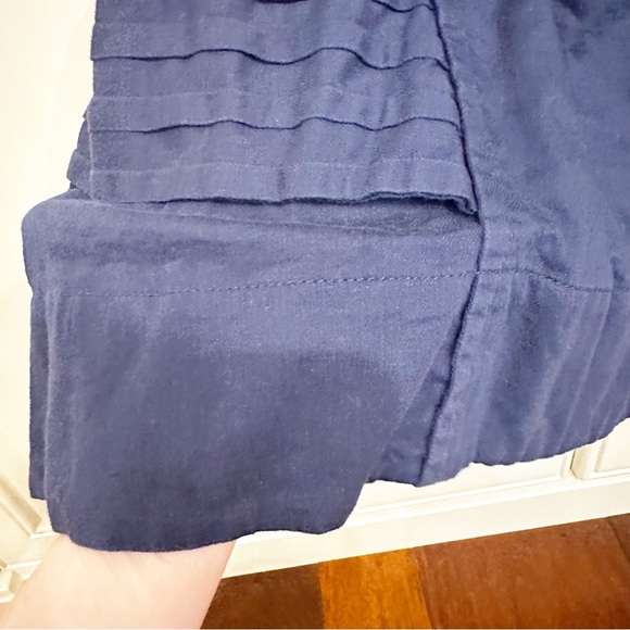 Anthropologie Meadow Rue Women’s Madison Jumper Dress Navy Linen Cotton Cut Out - Picture 10 of 13